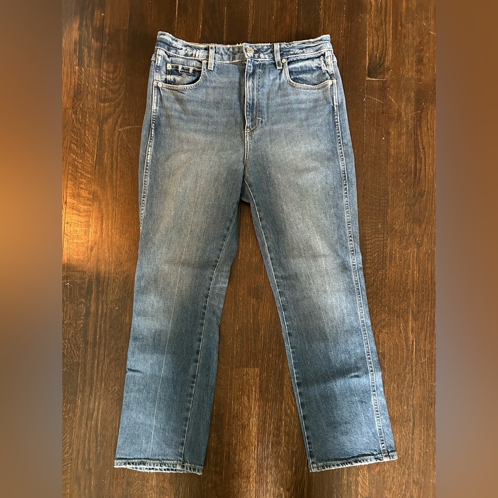 AMO Chloe Crop Straight Jeans in Dearest Wash